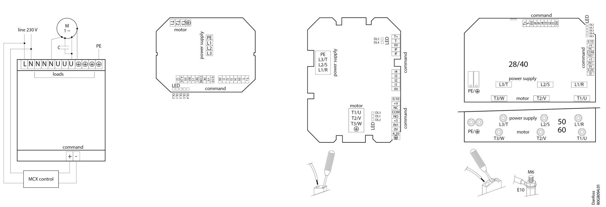 Danfoss 077f3042 bj схема подключения