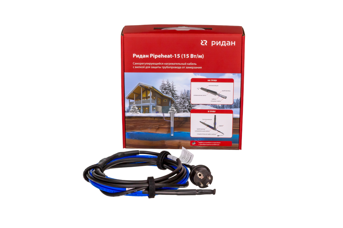 Саморегулирующийся нагревательный кабель Ридан Pipeheat-15 с вилкой (В) | официальный сайт Danfoss Россия