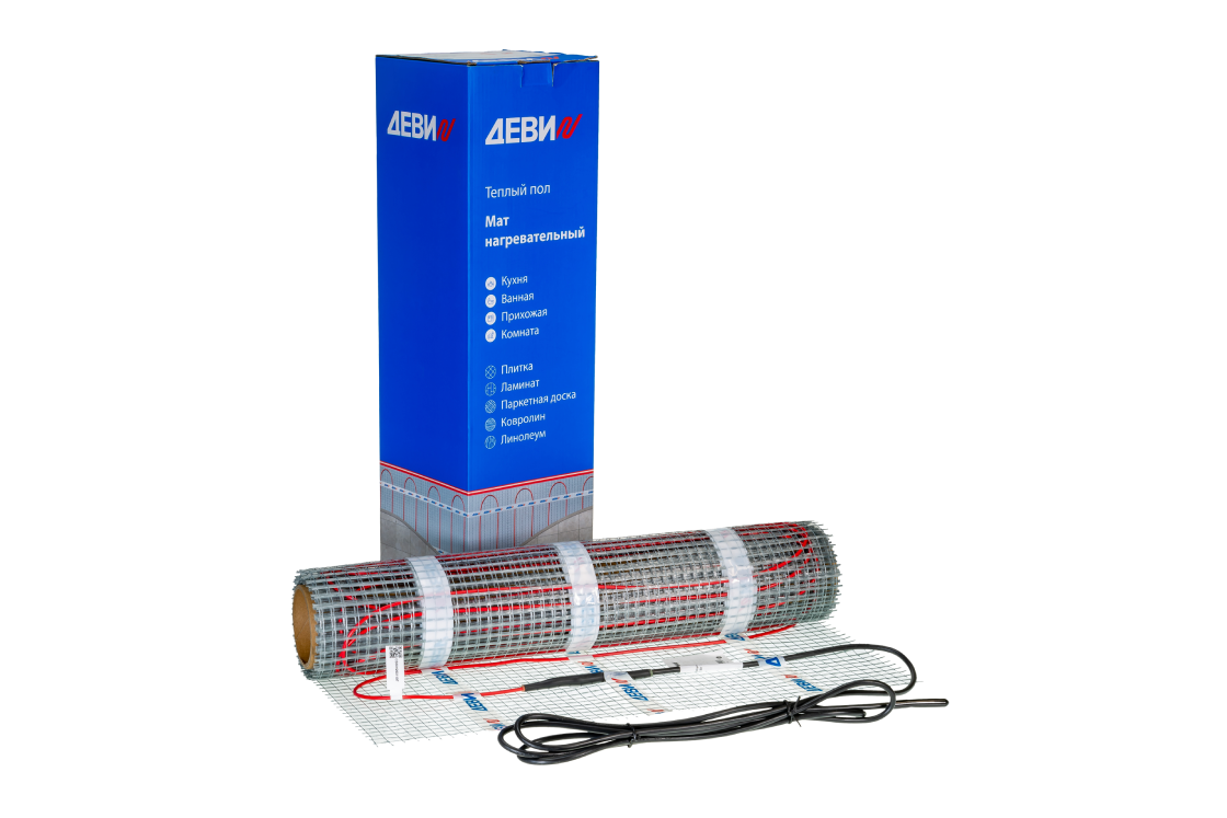 Мат ДЕВИ Comfort Mat-150T_box.png | ДЕВИ Comfort Mat-150T (Комфорт Мат-150Т) — двухжильные нагревательные маты для теплого пола под плитку | официальный сайт Danfoss Россия