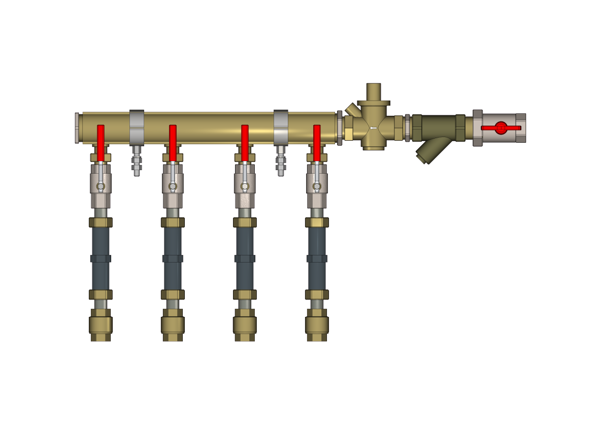 160w1011r.png | Узлы распределительные этажные для систем водоснабжения WDU.3R Ридан | официальный сайт Danfoss Россия