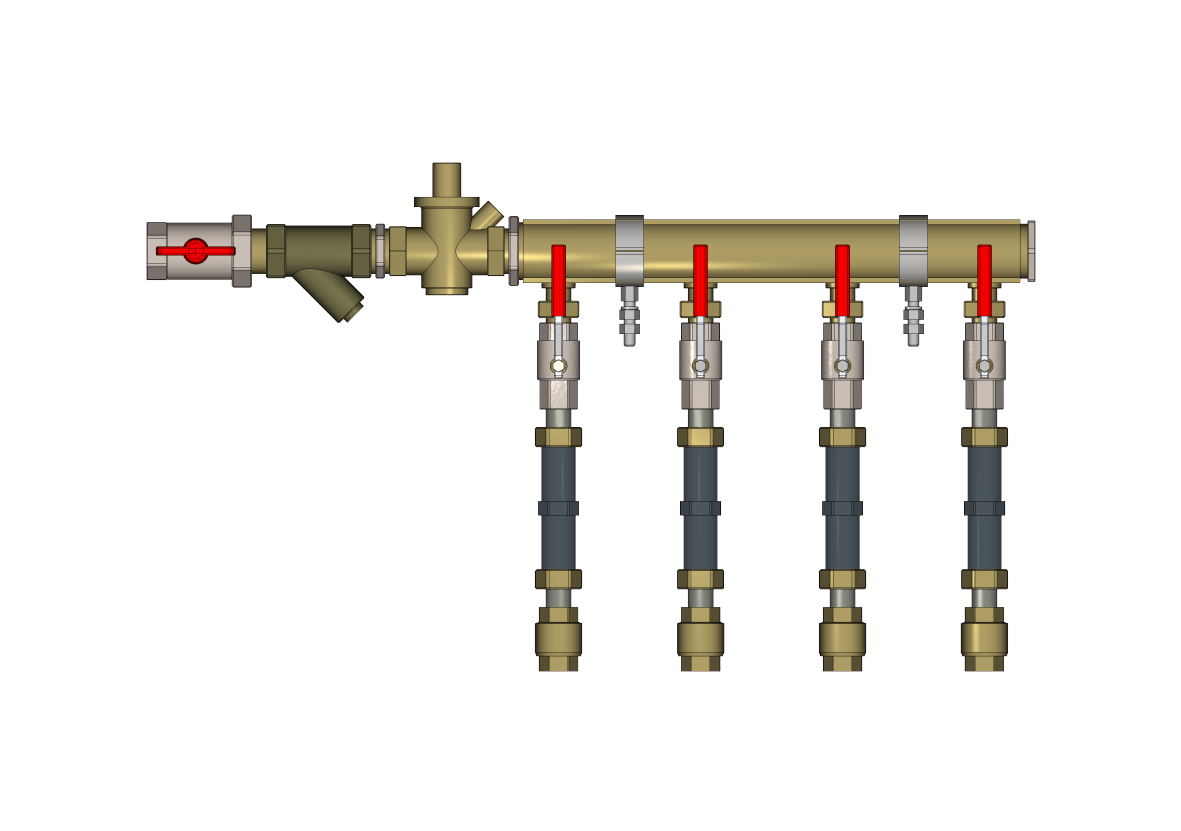 160w1065r.png | Узлы распределительные этажные для систем водоснабжения WDU.3R Ридан | официальный сайт Danfoss Россия