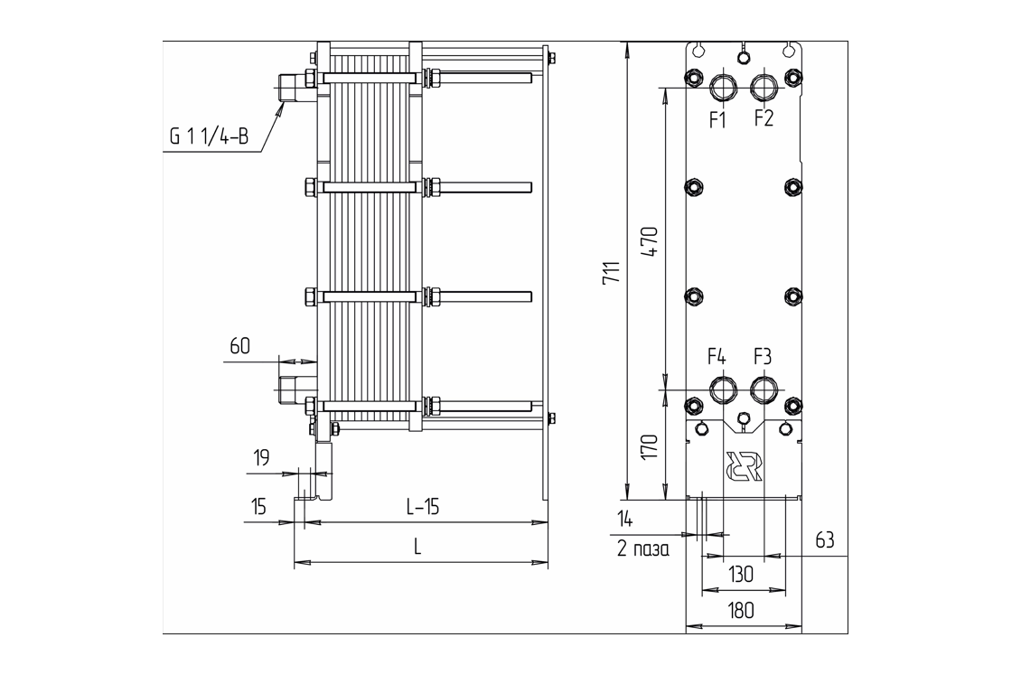 НН№06М_1.png | Теплообменник НН№06М ДУ 32 | официальный сайт Danfoss Россия