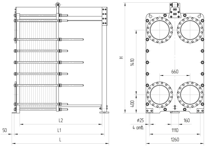 Теплообменник НН№145 ДУ 400 | официальный сайт Danfoss Россия