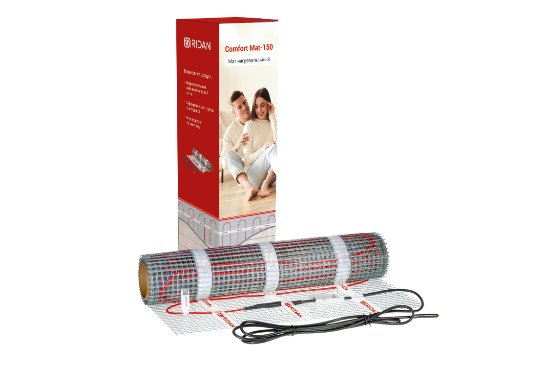 Ridan_Comfort_150T+box.png | Нагревательный мат Ridan Comfort Mat-150 | официальный сайт Danfoss Россия