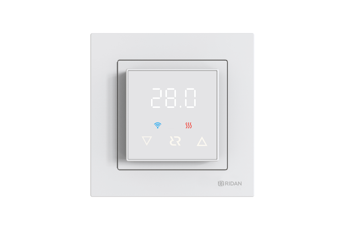 21RT0104R_Ridan Classy-white-front_logoeng.png | Программируемый терморегулятор Ridan Classy | официальный сайт Danfoss Россия