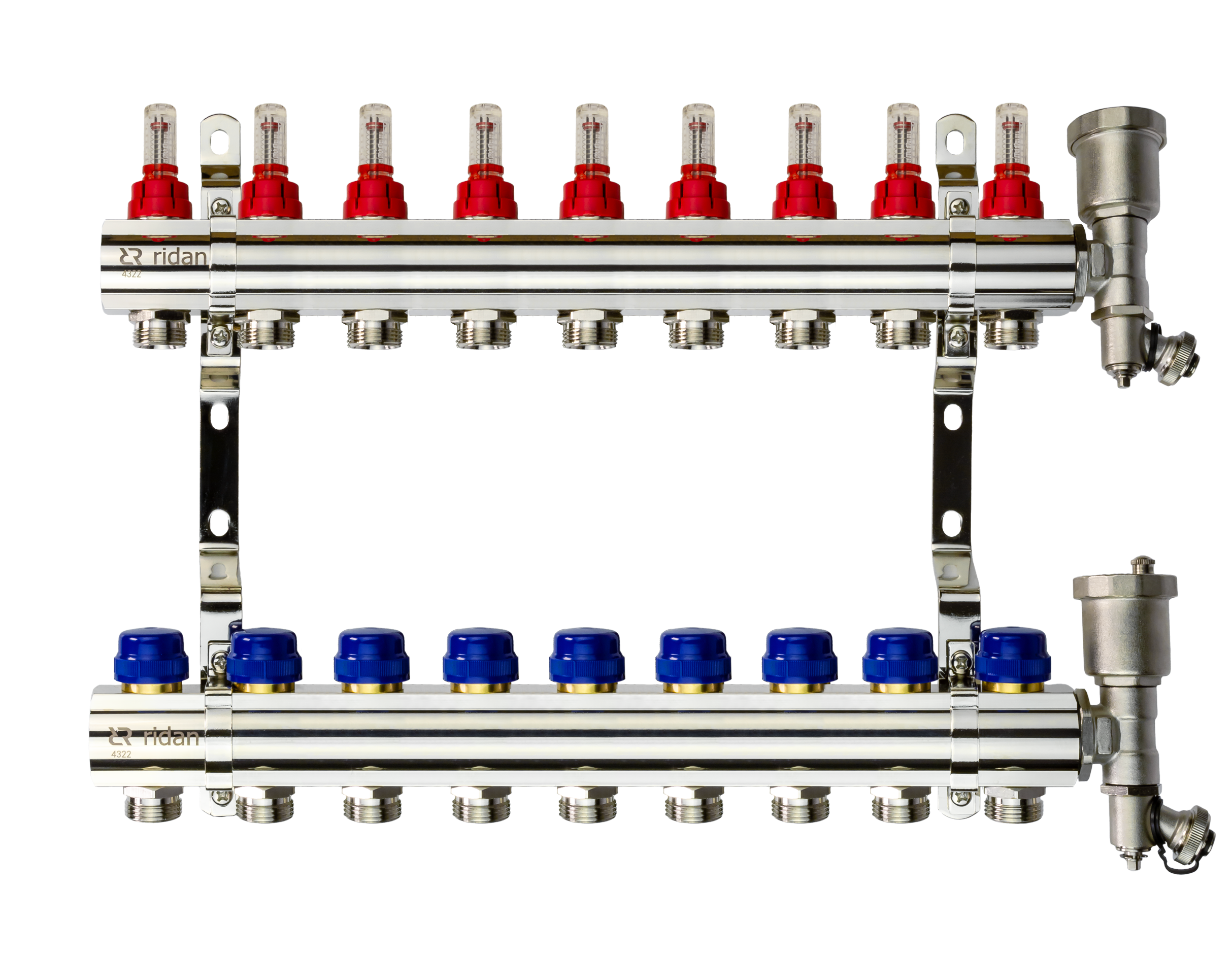 FHF-RF-9.png | Коллекторные группы с расходомерами для теплого пола FHF-RF Ридан | официальный сайт Danfoss Россия